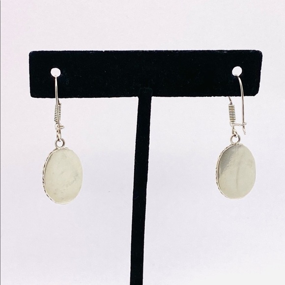 Sterling Vintage Earrings Purple Lace Agate Dangles Drops - Picture 9 of 11